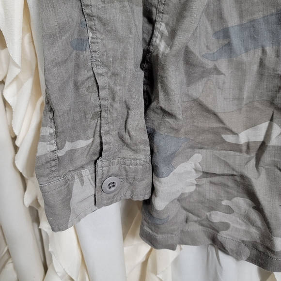 Rails Everett Camo Linen Blend Button Up Shirt Shacket Large - Picture 6 of 10